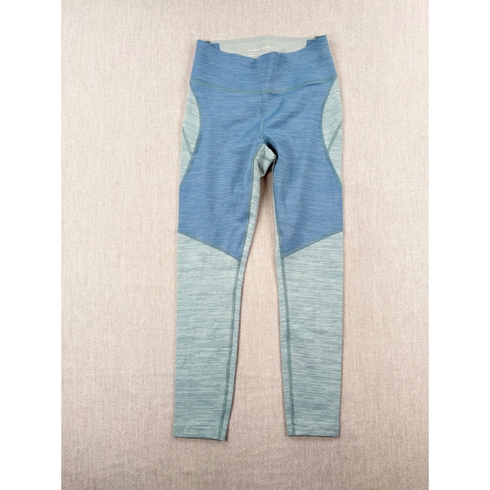 Outdoor‎ Voices TechSweat 7/8 Leggings Blue Green Colorblock Space Dye Small NWT